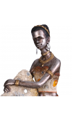 Figura africana plata antigua, 18,50x15,00x20,00 cm