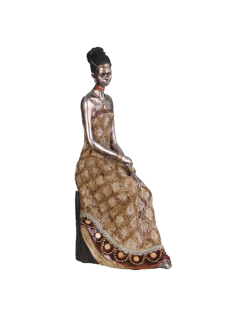 Figura africana plata antigua, 14,50x8,50x30,00 cm Figura africana plata antigua, 14,50x8,50x30,00 cm