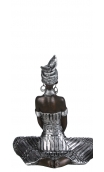 Figura africana bronce-plata A, 16,00x10,50x19,50 cm