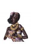 Figura africana vestido morado 8,40x5,80x32,80 cm
