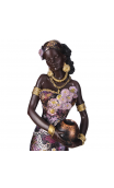 Figura africana vestido morado 8,60x6,20x32,80 cm
