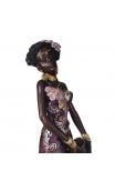 Figura africana vestido morado 10,00x9,30x41,00