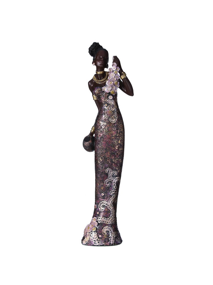 Figura africana vestido morado 11,00x9,50x42,00 Figura africana vestido morado 11,00x9,50x42,00