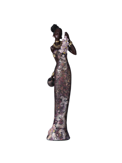 Figura africana vestido morado  11,00x9,50x42,00