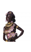 Figura africana vestido morado 17,70x9,50x29,00 cm