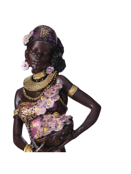 Figura africana vestido morado  17,70x9,50x29,00 cm