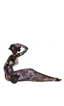 Figura africana vestido morado 30,60x11,40x19,80 cm