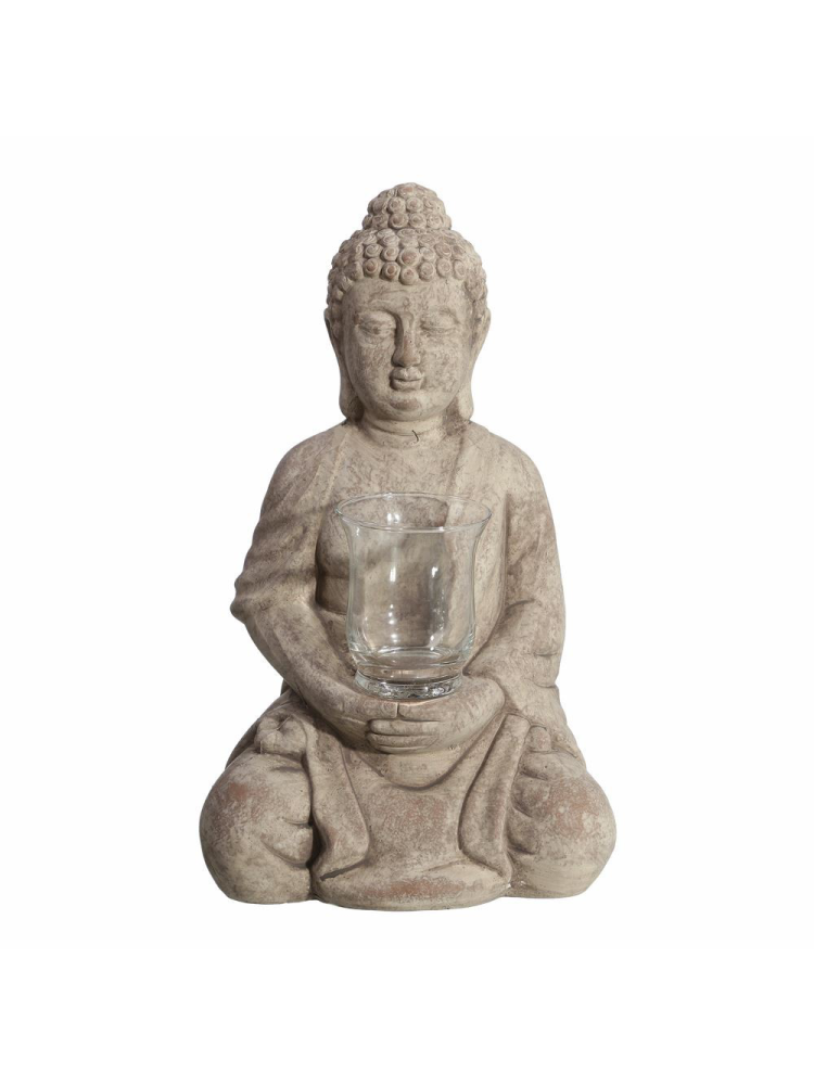 Portavelas Buda grey 20,50x16,00x35,50 cm Portavelas Buda grey 20,50x16,00x35,50 cm