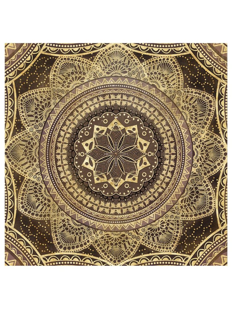 Cuadro Mandala Marrón Oro 80x80 cm