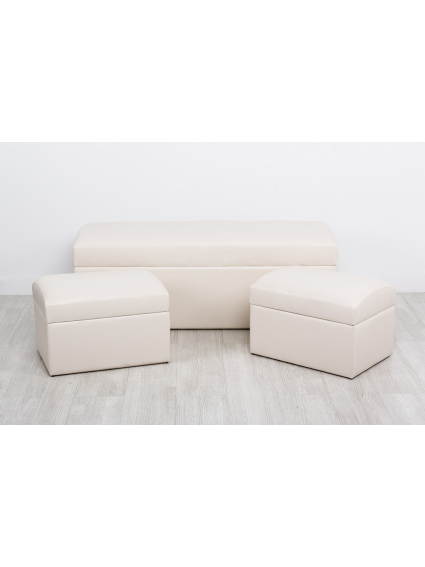 Pouf Baúl Sin Brazos grande BLANCO  121,5x44x45,5 cm