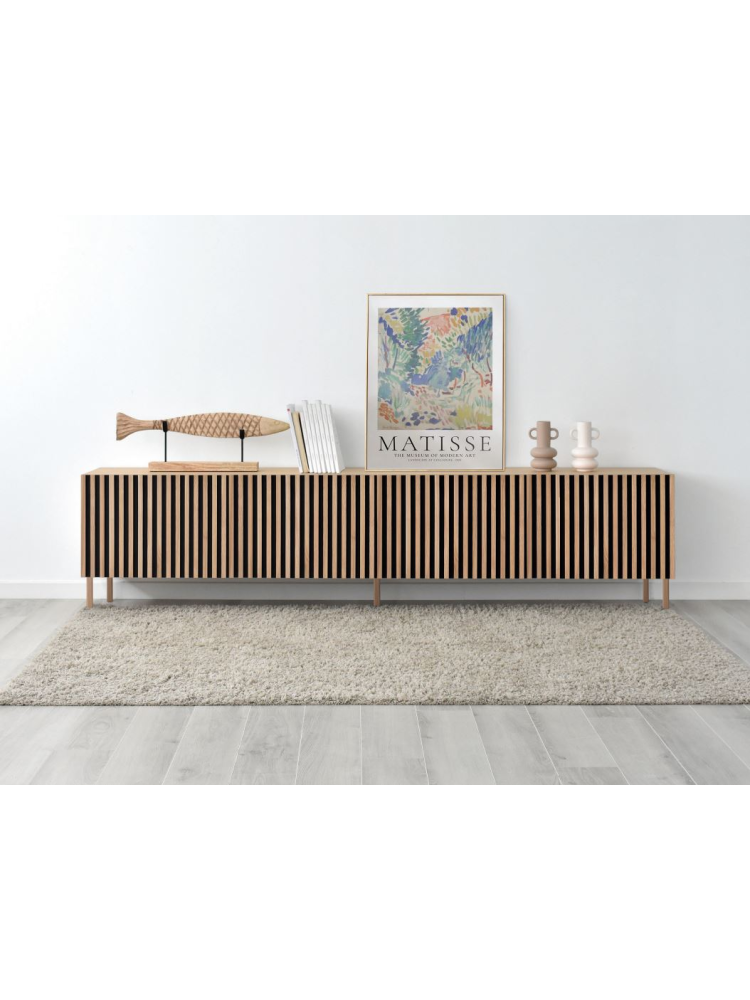 Mueble TV 160 cms JOROL 1 puerta 2 cajones 3 huecos diferentes acabados
