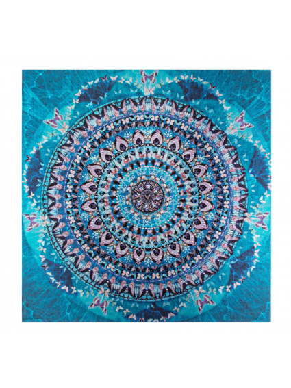 Cuadro Mandala Azul Mariposas 90x90