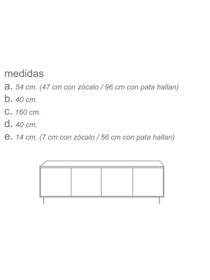 Mueble TV 160 cms KAMA 4 puertas diferentes acabados
