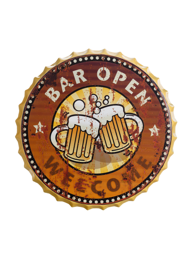 Placa pared BEER metal 50x50