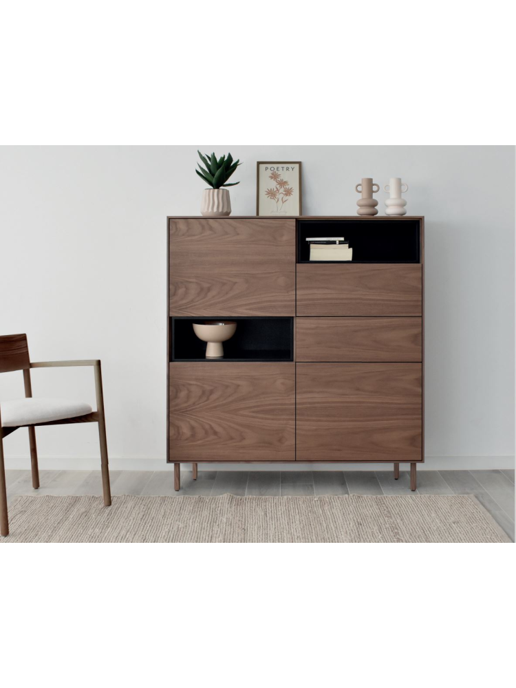 Aparador  alto 120 cms SENA 4 puertas 2 cajones diferentes acabados