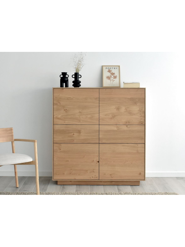 Aparador  alto 120 cms SENA 4 puertas 2 cajones diferentes acabados