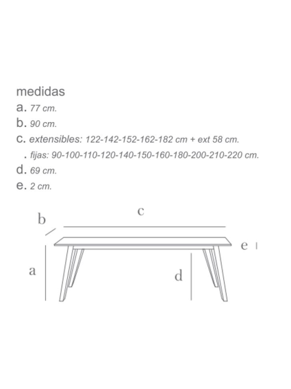 Mesa fija EMIL varios tamaños