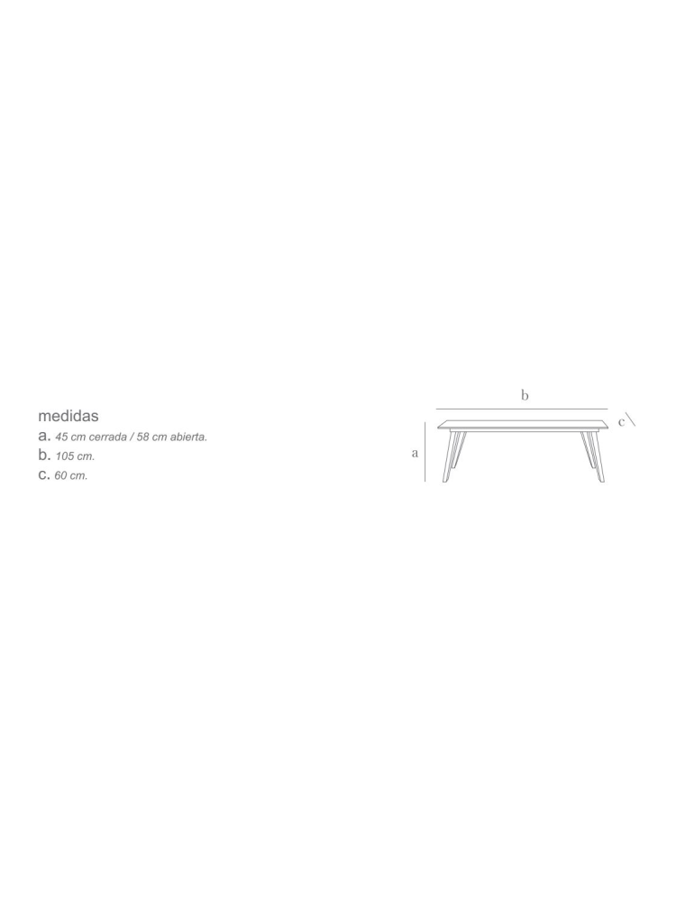 Mesa de centro  EMIL fija o elevable