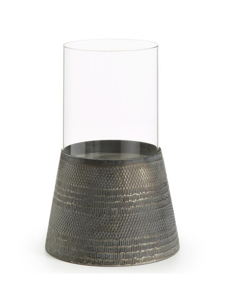Portavelas FRED Metal Gris Oscuro Portavelas FRED Metal Gris Oscuro