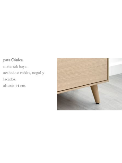 Cómoda 96x40x102 cms KAMA con pata varios acabados