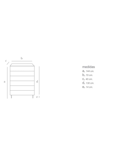 Sinfonier 70x40x144 cms ELBA con pata varios acabados