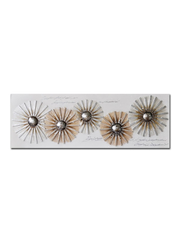 Cuadro Flores Crema Decorativo 60 x 150 cm Cuadro Flores Crema Decorativo 60 x 150 cm
