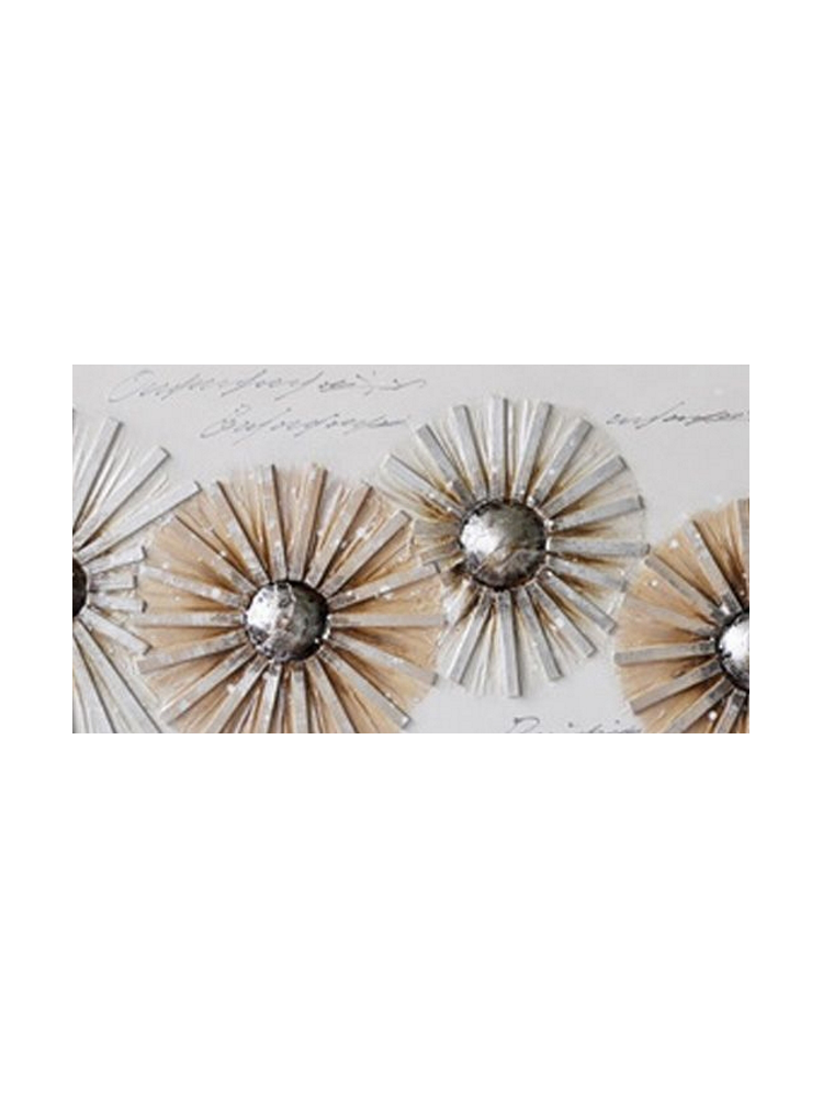 Cuadro Flores Crema Decorativo 60 x 150 cm