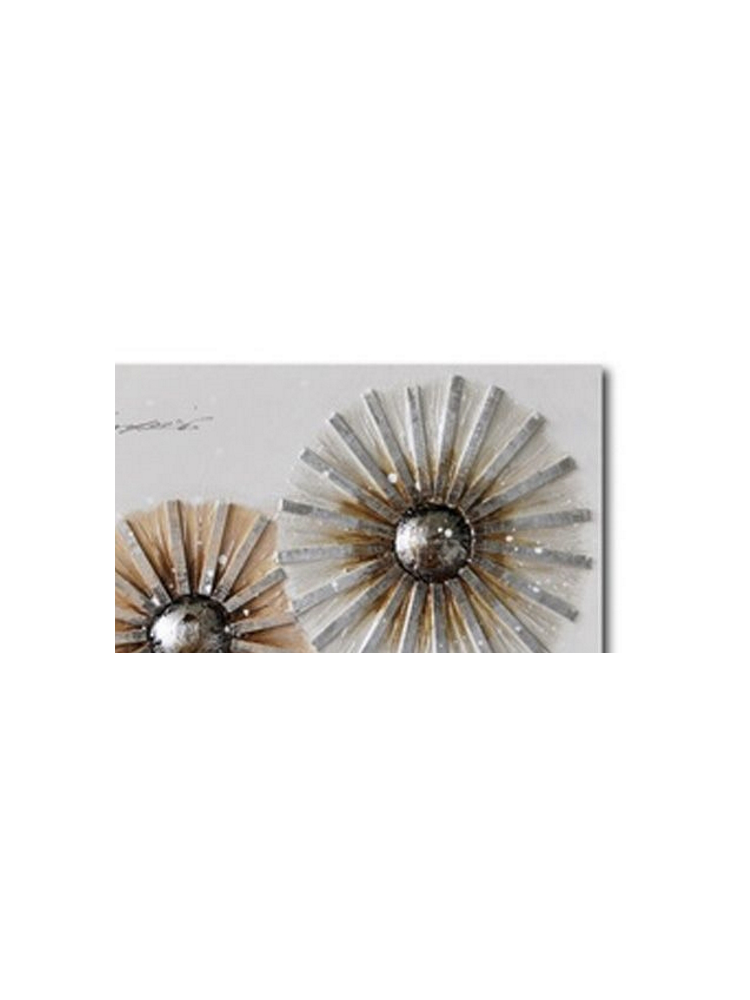 Cuadro Flores Crema Decorativo 60 x 150 cm