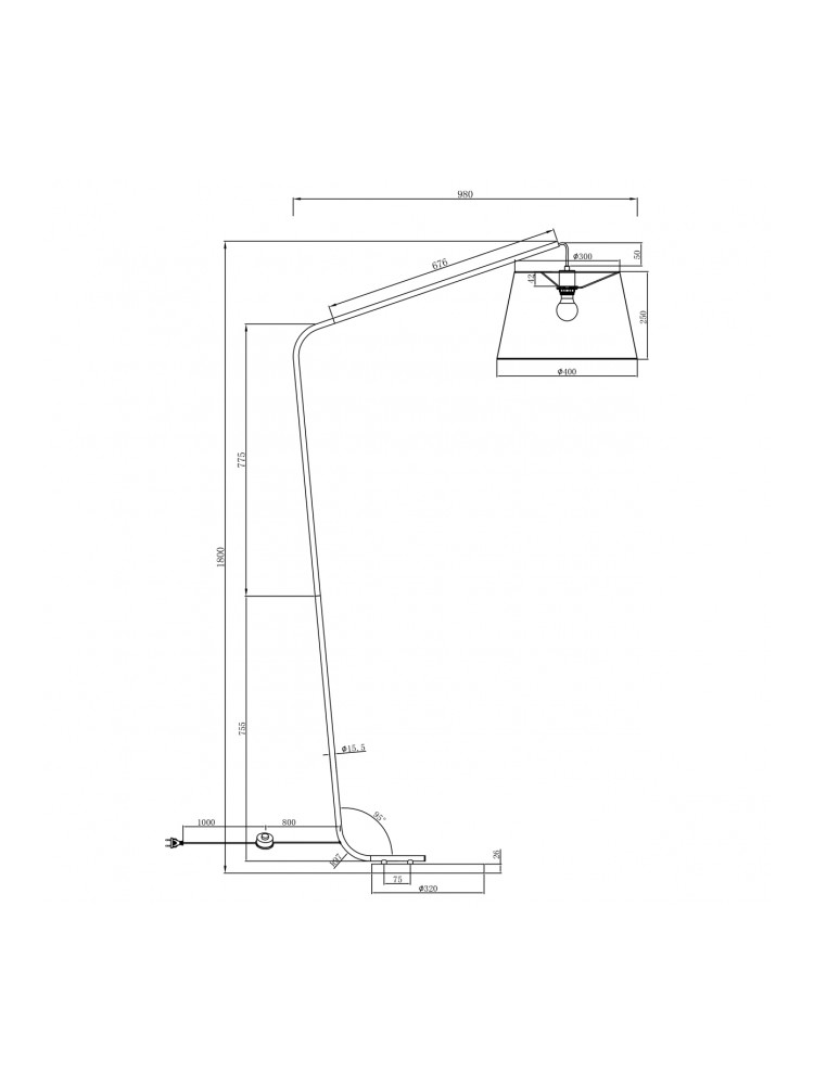 Lámpara Pie COLGANTE blanco