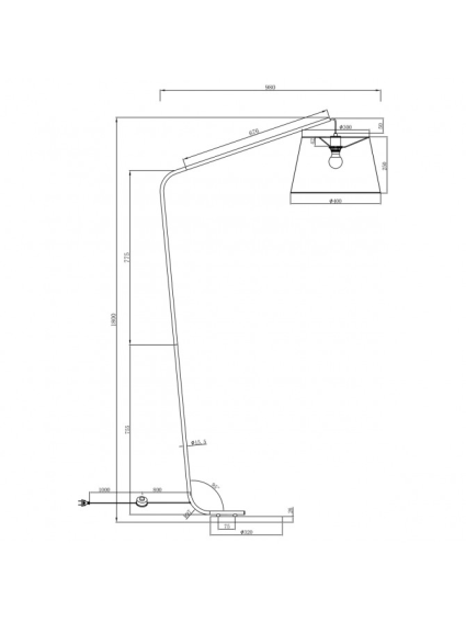 Lámpara Pie COLGANTE negro oro