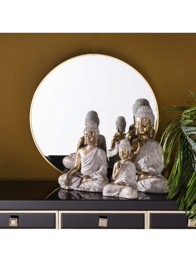 Figura BUDA MEDITANDO oro-blanco