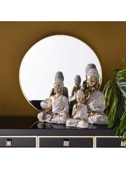 Figura BUDA MEDITANDO oro-blanco