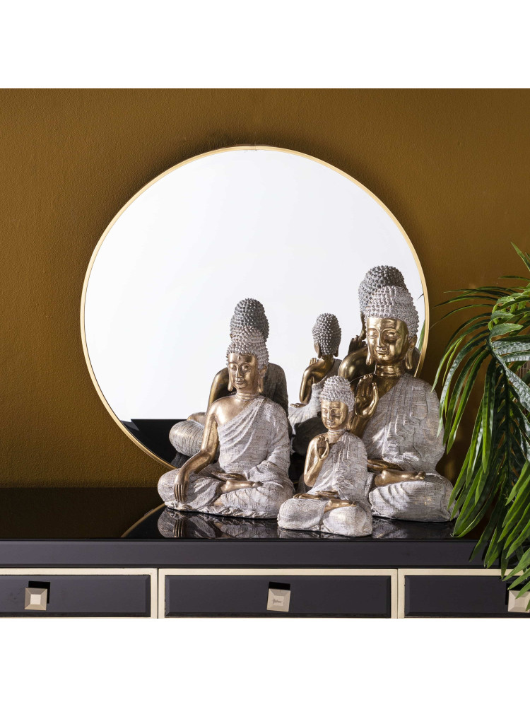 Figura BUDA MEDITANDO oro-blanco