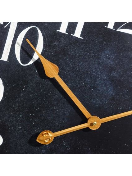Reloj pared oro negro metal / cristal 60 cm