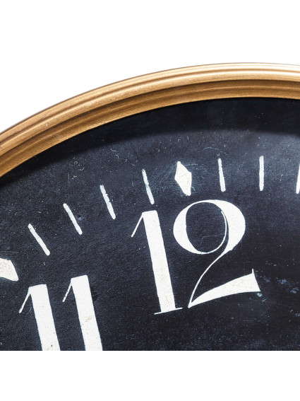 Reloj pared oro negro metal / cristal 60 cm