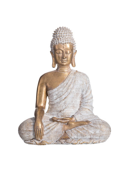 Figura BUDA MEDITANDO oro-blanco