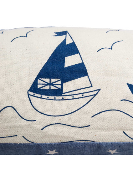Cortavientos veleros crema azul tejido 83 cm