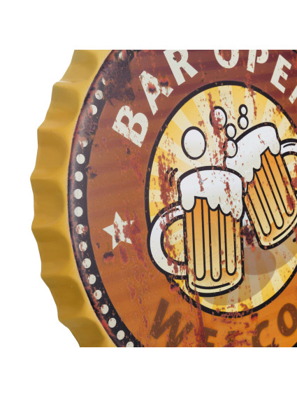 Placa pared BEER metal 50x50