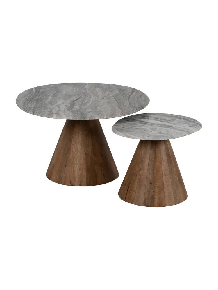 Set de 2 Mesa de centro mármol ARTUR