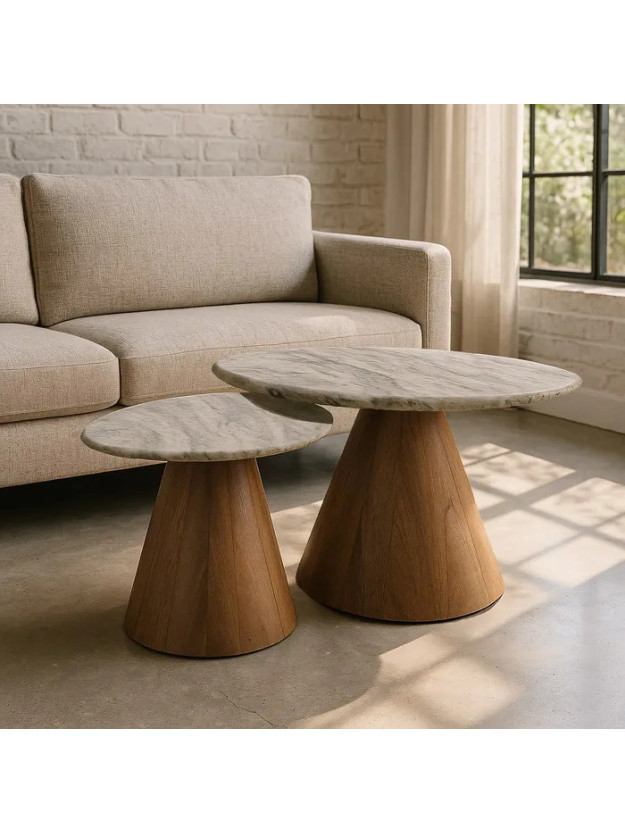 Set de 2 Mesa de centro mármol ARTUR