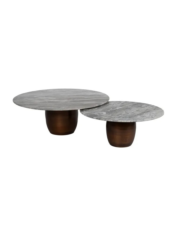 ATENEA Set mesa de centro metal-mármol ATENEA Set mesa de centro metal-mármol