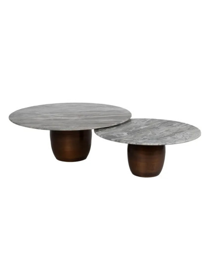 ATENEA Set mesa de centro metal-mármol