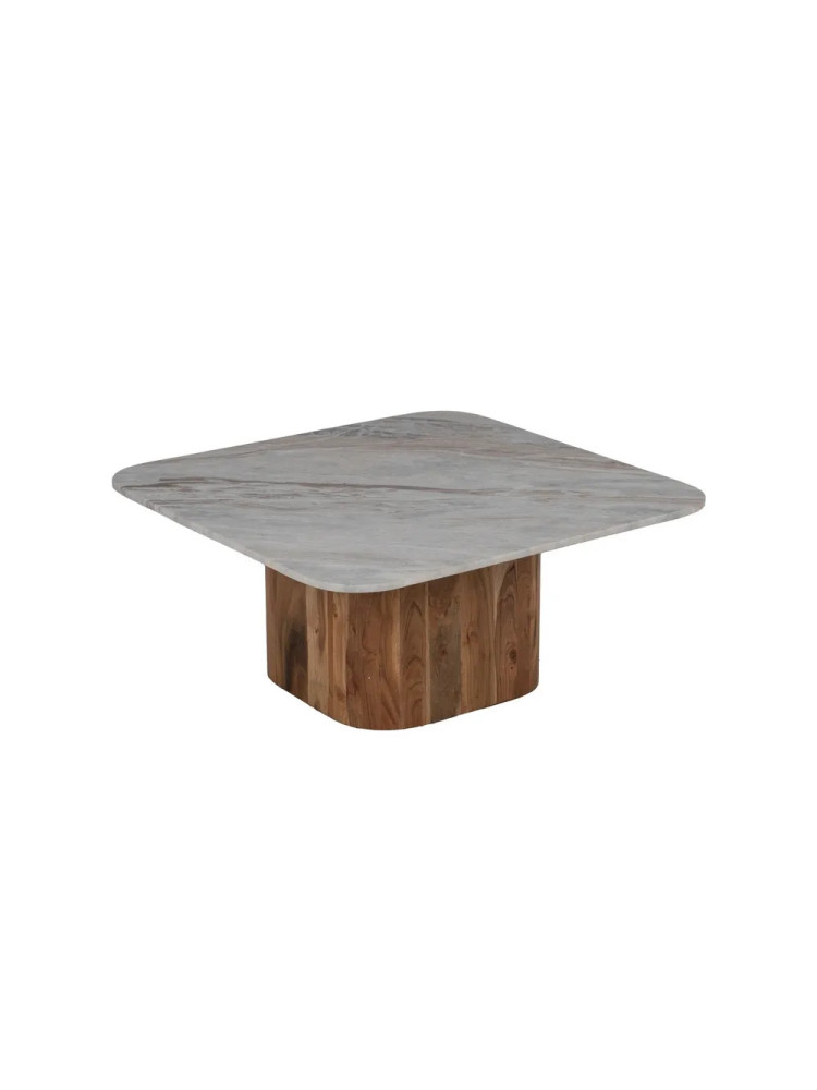 CERES Set mesa de centro mármol, madera de acacia.