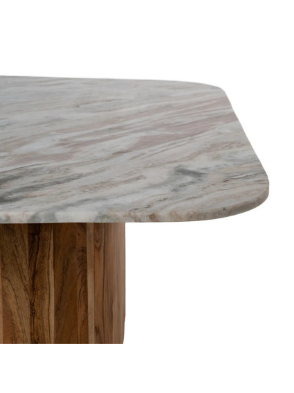 CERES Set mesa de centro mármol, madera de acacia.
