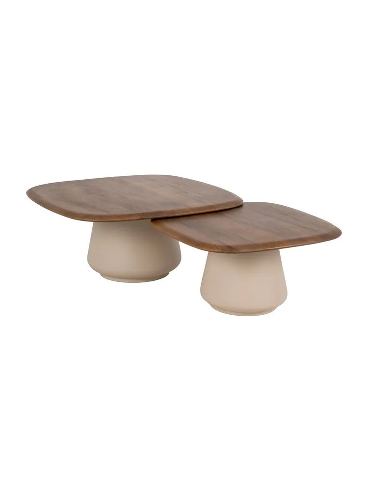 ESTRELLA set mesa de centro madera metal ESTRELLA set mesa de centro madera metal