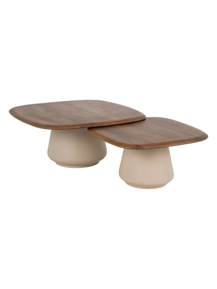 ESTRELLA set mesa de centro madera metal