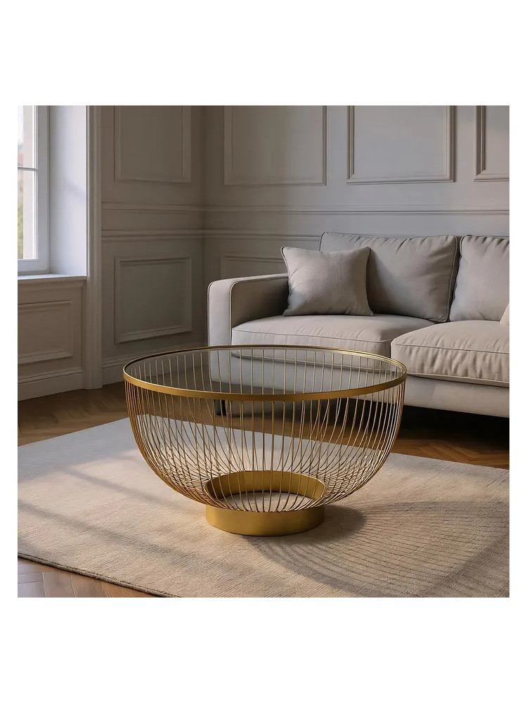 MEDELLIN mesa de centro metal-cristal