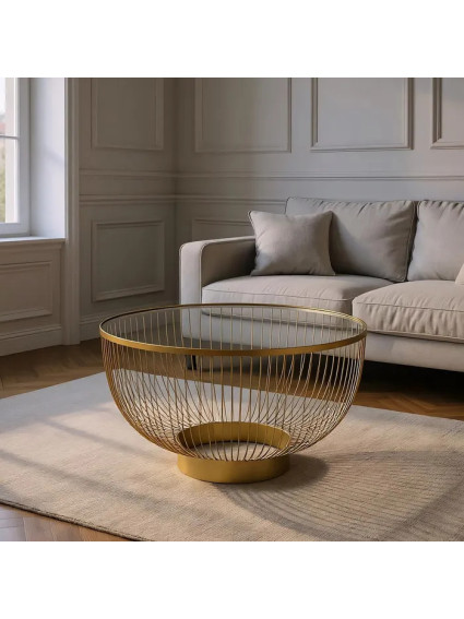 MEDELLIN mesa de centro metal-cristal