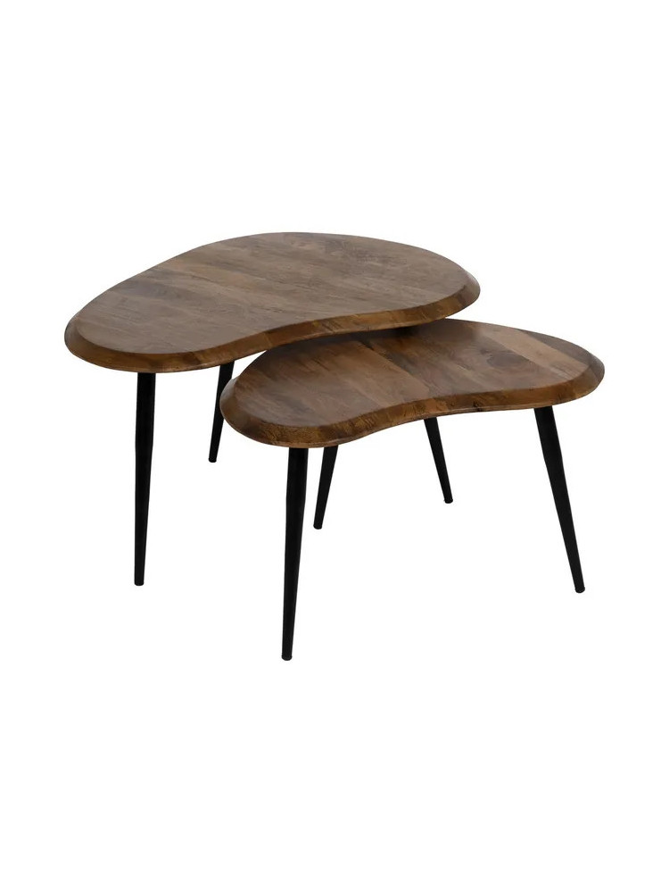 VEGA set de mesa de centro madera de mango VEGA set de mesa de centro madera de mango