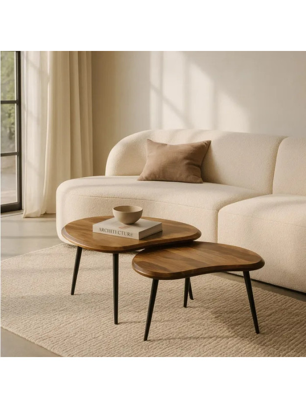 VEGA set de mesa de centro madera de mango